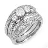 Image 1 : THREE-STONE 2.5ctw ACA CERTIFIED DIAMOND RING W/ GUARDS