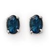 Image 1 : ACA CERTIFIED 3.00ctw SAPPHIRE STUD EARRINGS WHITE GOLD
