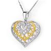 Image 1 : CERTIFIED 0.25ctw DIAMOND HEART NECKLACE TWO-TONE GOLD