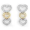 Image 1 : FINE 1.25ctw ACA CERTIFIED DIAMOND HEART EARRINGS 14KT