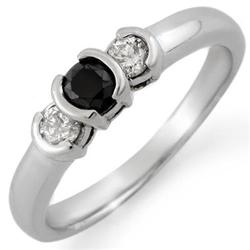 ACA CERTIFIED 0.50 ctw WHITE & BLACK DIAMOND RING GOLD