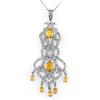 Image 1 : NECKLACE 7.65ctw CERTIFIED DIAMOND & YELLOW SAPPHIRE