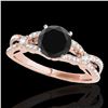 Image 1 : 1.35 ctw Certified VS Black Diamond Solitaire Ring 10k Rose Gold - REF-53M2G