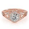 0.9 ctw Certified VS/SI Diamond Halo Ring 18k Rose Gold - REF-109M3G