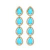 Image 1 : 6.20 ctw Turquoise & Diamond Micro Pave Halo Earrings 10k Yellow Gold - REF-158N2F