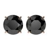 Image 1 : 2.60 ctw Fancy Black Diamond Solitaire Stud Earrings 10k Rose Gold - REF-43K2Y