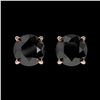 Image 1 : 1.11 ctw Fancy Black Diamond Solitaire Stud Earrings 10k Rose Gold - REF-22K2Y