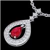 Image 1 : 1.15 ctw Ruby & Micro Pave VS/SI Diamond Necklace 14k White Gold - REF-49Y3X