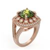 Image 2 : 7.07 ctw Certified Tourmaline & Diamond Victorian Ring 14K Rose Gold - REF-181X5A