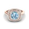 Image 1 : 2.02 ctw Sky Blue Topaz & Micro VS/SI Diamond Ring 14k Rose Gold - REF-46R5K