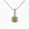 Image 2 : 2.25 ctw Tourmaline & Diamond Victorian Necklace 14K Rose Gold - REF-81F3M