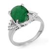 Image 1 : 4.24 ctw Emerald & Diamond Ring 18k White Gold - REF-77W3H