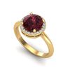 Image 2 : 2.70 ctw Garnet & Micro Pave VS/SI Diamond Ring 18k Yellow Gold - REF-38R2K