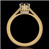 Image 3 : 0.81 ctw Fancy Black Diamond Engagment Art Deco Ring 18k Yellow Gold - REF-53F5M