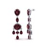 Image 2 : 16 ctw Garnet Earrings Designer Vintage 10k White Gold - REF-44Y2X