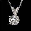 Image 2 : 0.53 ctw Certified Quality Diamond Solitaire Necklace 10k White Gold - REF-40A8N