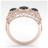 Image 3 : 1.00 ctw Past Present Future Black Diamond Ring 18k Rose Gold - REF-53G5W