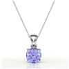 Image 2 : 2 ctw Cushion Cut Tanzanite Designer Necklace 18k White Gold - REF-34N3F