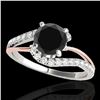 Image 1 : 1.35 ctw Certified VS Black Diamond Bypass Solitaire Ring 10k 2Tone Gold - REF-46X5A