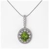 Image 2 : 7.51 ctw Tourmaline & Diamond Victorian Necklace 14K White Gold - REF-206W8H