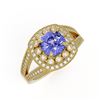 Image 1 : 2.74 ctw Certified Tanzanite & Diamond Victorian Ring 14K Yellow Gold - REF-101K8Y