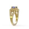 Image 3 : 2.74 ctw Certified Tanzanite & Diamond Victorian Ring 14K Yellow Gold - REF-101K8Y