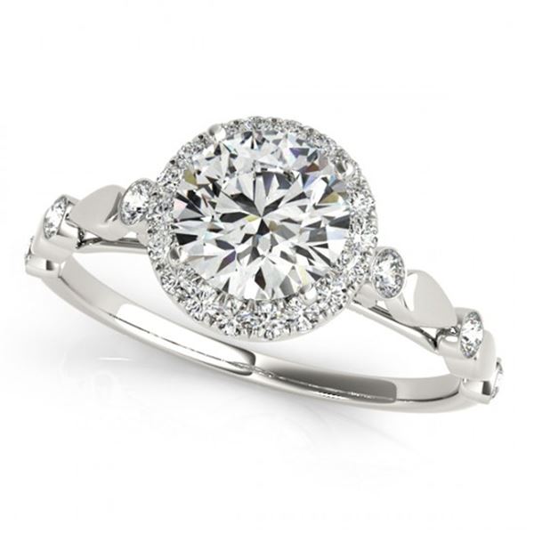 0.75 ctw Certified VS/SI Diamond Halo Ring 18k White Gold - REF-90G8W