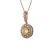 Image 1 : 3.87 ctw Canary Citrine & Diamond Victorian Necklace 14K Rose Gold - REF-120H2R