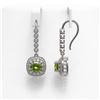 Image 2 : 4.5 ctw Tourmaline & Diamond Victorian Earrings 14K White Gold - REF-172X8A