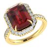 Image 2 : 6.03 ctw Garnet & Micro Pave VS/SI Diamond Ring 18k Yellow Gold - REF-48H3R