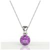 Image 2 : 2 ctw Amethyst Designer Necklace 18k White Gold - REF-18X8A