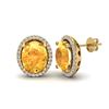 Image 2 : 5 ctw Citrine & Micro Pave VS/SI Diamond Earrings 18k Yellow Gold - REF-55Y2X