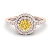 Image 1 : 1 ctw Citrine & Micro VS/SI Diamond Ring Halo 14k Rose Gold - REF-41W9H