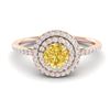 Image 1 : 1 ctw Citrine & Micro VS/SI Diamond Ring Halo 14k Rose Gold - REF-41W9H