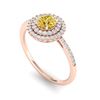 Image 2 : 1 ctw Citrine & Micro VS/SI Diamond Ring Halo 14k Rose Gold - REF-41W9H