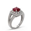 Image 2 : 2.69 ctw Certified Ruby & Diamond Victorian Ring 14K White Gold - REF-103W3H