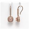 Image 2 : 4.3 ctw Certified Morganite & Diamond Victorian Earrings 14K Rose Gold - REF-172Y8X