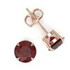 Image 2 : 4 ctw Garnet Designer Solitaire Stud Earrings 14k Rose Gold - REF-17A3N