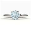 Image 1 : 2 ctw Aquamarine Designer Engagment Ring 18k White Gold - REF-31W8H