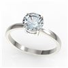 Image 2 : 2 ctw Aquamarine Designer Engagment Ring 18k White Gold - REF-31W8H