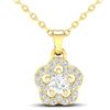 Image 1 : 0.28 ctw Diamond Micro Pave Diamond Necklace 10k Yellow Gold - REF-17R9K