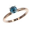 Image 2 : 0.55 ctw Certified Intense Blue Diamond Engagment Ring 10k Rose Gold - REF-47W9H
