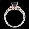 Image 2 : 1.1 ctw Certified VS Black Diamond Solitaire Ring 10k 2Tone Gold - REF-38H2R