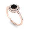 Image 2 : 1 ctw Micro Pave VS/SI Diamond Solitaire Ring Halo 14k Rose Gold - REF-49X2A