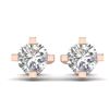 Image 1 : 1 ctw Certified VS/SI Diamond Solitaire Stud Earrings 14k Rose Gold - REF-145M3G