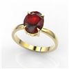 Image 2 : 3.50 ctw Garnet Designer Solitaire Ring 18k Yellow Gold - REF-27X2A