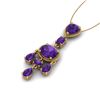 Image 2 : 8 ctw Amethyst Necklace Designer Vintage 10k Yellow Gold - REF-25W8H