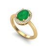 Image 2 : 2 ctw Emerald & Micro Pave VS/SI Diamond Ring Halo 18k Yellow Gold - REF-44M3G