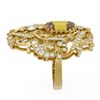 Image 2 : 6.02 ctw Canary Citrine & Diamond Ring 18K Yellow Gold - REF-226F4M