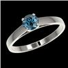 Image 2 : 0.56 ctw Certified Intense Blue Diamond Engagment Ring 10k White Gold - REF-41N2F